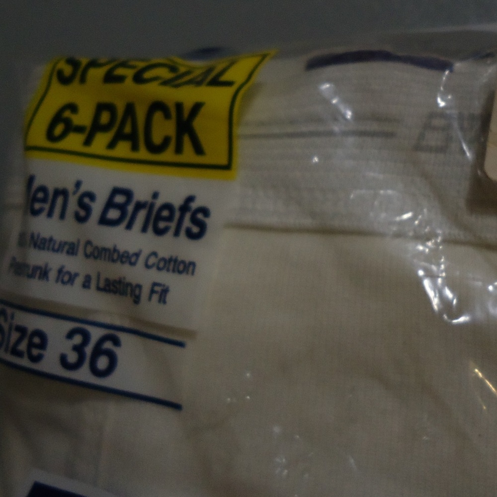 NOS White Vtg 90s BVD 100% Combed Cotton Briefs 36
